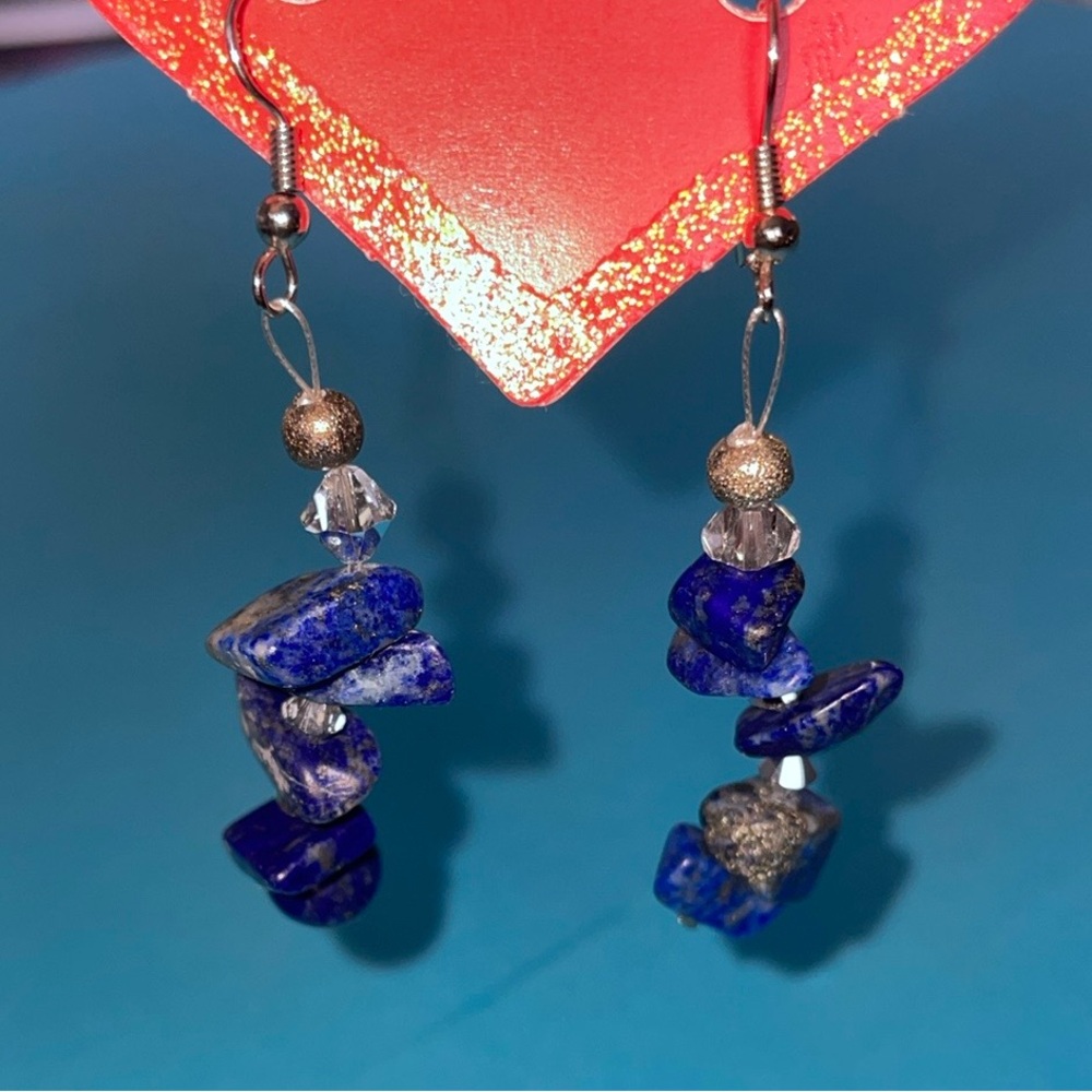 Blue Lapis Lazuli Drop Earrings